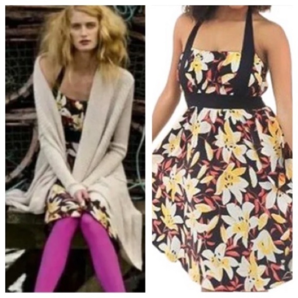 Anthropologie Moulinette Soeurs Silk Mayflower Floral Halter Dress Size 6